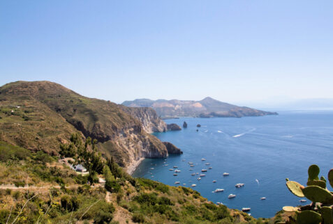 Aeolian islands - Vulcano island viewed from Lipari island - BBOfItaly