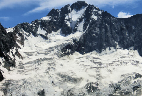 Rifugio Del Grande Camerini – from the shelter balcony it is possible to admire the huge glacier of the Monte Disgrazia north face