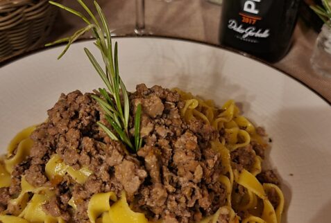 Tagliatelle with boar meat ragù