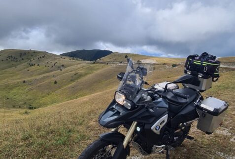 BBOI team motorbike used for the trip across Campo Imperatore