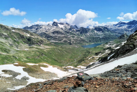 Val Loga – landscape towards the Montespluga dam and the main Valle Spluga