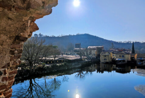 Borghetto – the hamlet and Mincio river seen from Ponte Visconteo