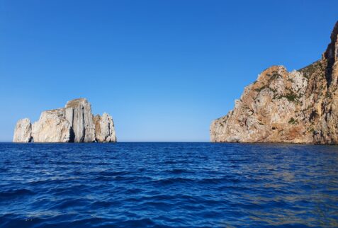 View on Pan di Zucchero seastack from the boat