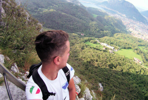 Ferrata Gamma 1 Lecco – the valley seen by the first part of Ferrata