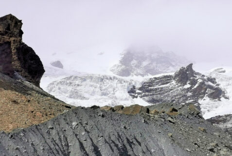 Val d’Ayas Monte Rosa – a part of the front end of Grande Ghiacciaio di Verra and the moraine with its very steep and deep flanks