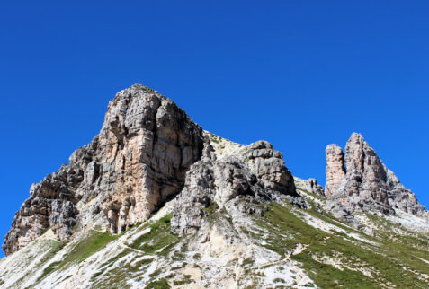 Rifugio Locatelli Dolomiti - Sasso di Sesto in the foreground and Torre di Toblin in the background