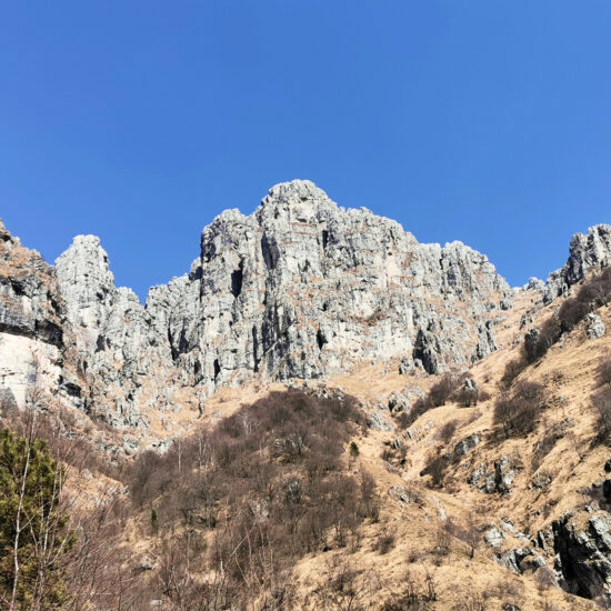 Erve Lombardia – peak of Resegone seen from Capanna Monza