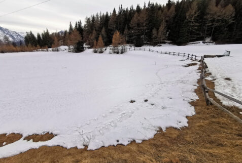 Lago di Joux Valle d’Aosta – a completely frozen fraction of Lago di Joux