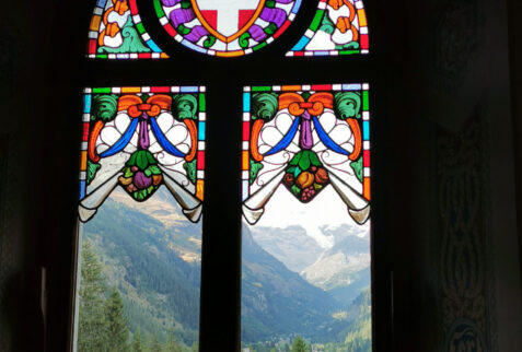 Castello Savoia – the Lys glacier in the background of the window – BBofItaly