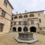 Castello di Issogne – the fountain with metal pomegranate tree – BBofItaly