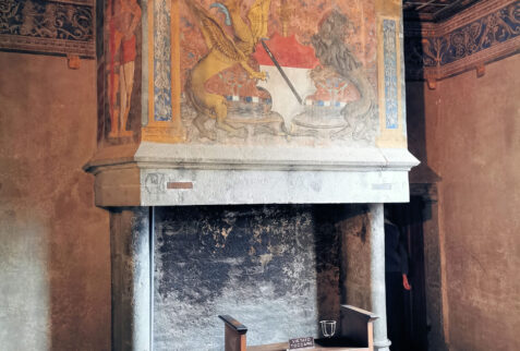 Castello di Issogne – a fireplace in a room of the castle – BBofItaly