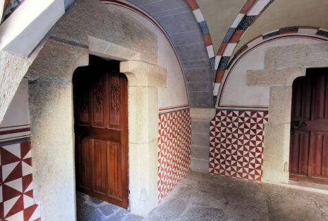 Introd Castle – a detail of the splendid frescoes of the internal porches – BBofItaly