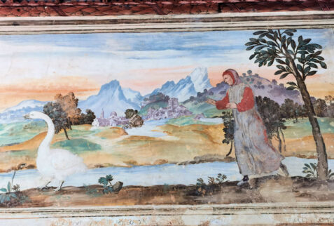 Arquà Petrarca – one of the many frescoes in Petrarca’s palace – BBofItaly