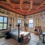 Palazzo Vertemate – a glimpse into another bedroom with a fantastic wooden ceiling – BBofItaly