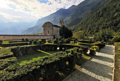 Palazzo Vertemate – the garden of the palace with the little church – BBofItaly